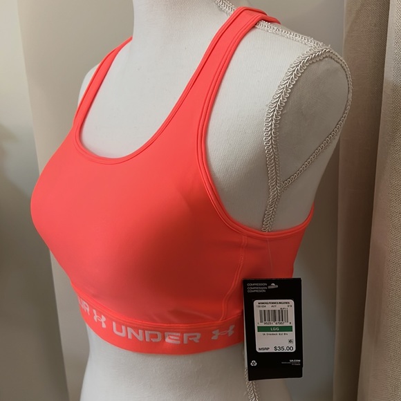 Under Armour Mid Crossback Sports Bra - Picture 2 of 5